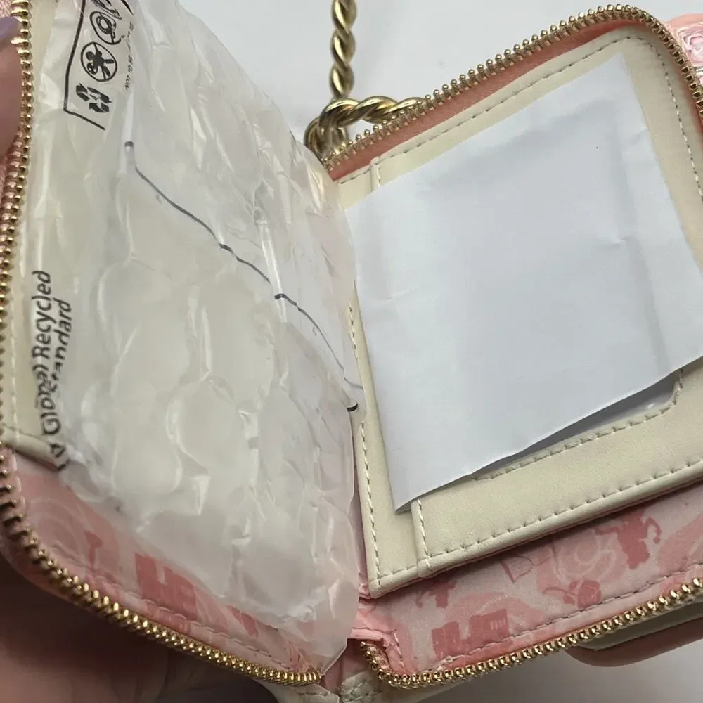 Loungefly Disney Beauty and the Beast Belle Small Zip Around Wallet Beige NWT